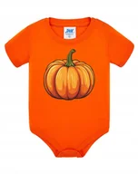 Body dla niemowląt - Body niemowlęce pomarańczowe nadruk z DYNIĄ na DZIEŃ DYNI szkoła 6M - miniaturka - grafika 1