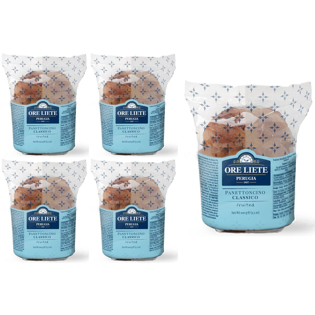 Babka Panettoncino Classico - 5 x 100g - Włoska Klasyka Ore Liete - Idealna do Kawy i na Święta