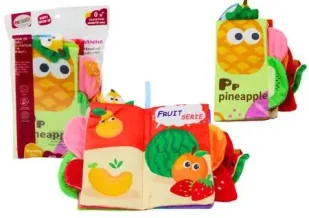 Książeczka miękka owoce piszcząca kolorowa - Leantoys - Zabawki interaktywne dla dzieci - miniaturka - grafika 1