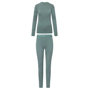 Komplet bielizny termoaktywnej damskiej Viking Gasher Lady Merino 7300 zielony - Bielizna sportowa damska - miniaturka - grafika 1