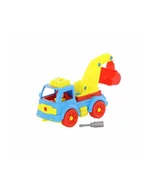 Samochody i pojazdy dla dzieci - Polesie 73044 Klocki-transport &quot;Samochód-koparka&quot; w siatce - miniaturka - grafika 1