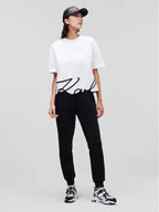 Koszulki i topy damskie - KARL LAGERFELD T-Shirt Signature Hem 226W1703 Biały Relaxed Fit - miniaturka - grafika 1