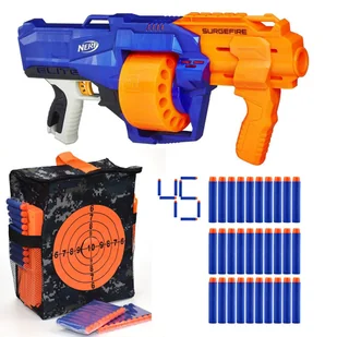 Nerf N-Strike Elite SurgeFire E0011 + 30 strzałek + Torba Cel - Zabawki militarne - miniaturka - grafika 1