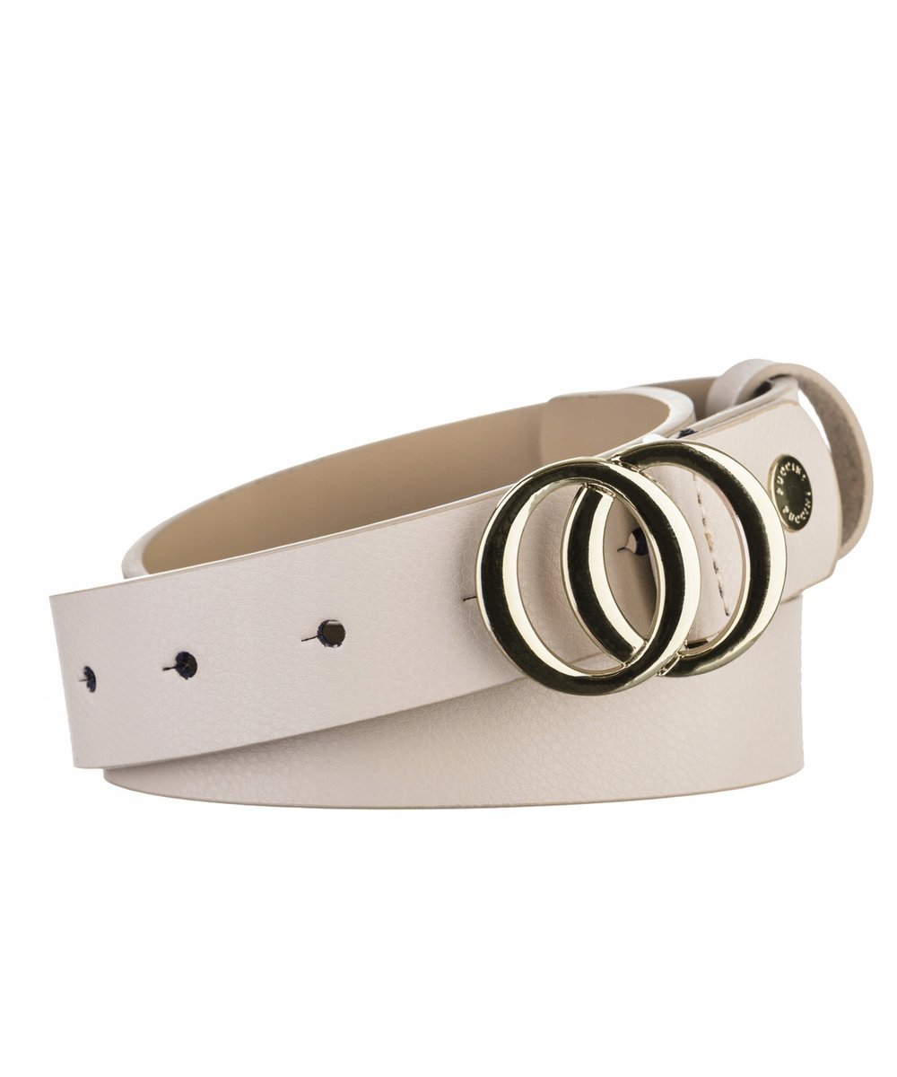 Pasek Damski Do Spodni Skórzany Skóra Naturalna PUCCINI Beżowy PAD201L 6