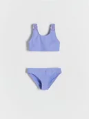 Stroje kąpielowe dla dziewczynek - Reserved - Dwuczęściowy strój kąpielowy z aplikacją - fioletowy - miniaturka - grafika 1