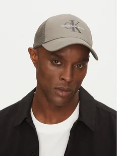 Calvin Klein Jeans Czapka z daszkiem Monologo LV04G5065G Szary - Czapki męskie - miniaturka - grafika 1