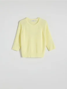 Reserved - Gładki sweter - żółty - Swetry damskie - miniaturka - grafika 1