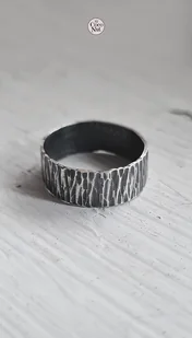 Obrączka Tundra - srebro oksydowane - Pierścionki - miniaturka - grafika 1