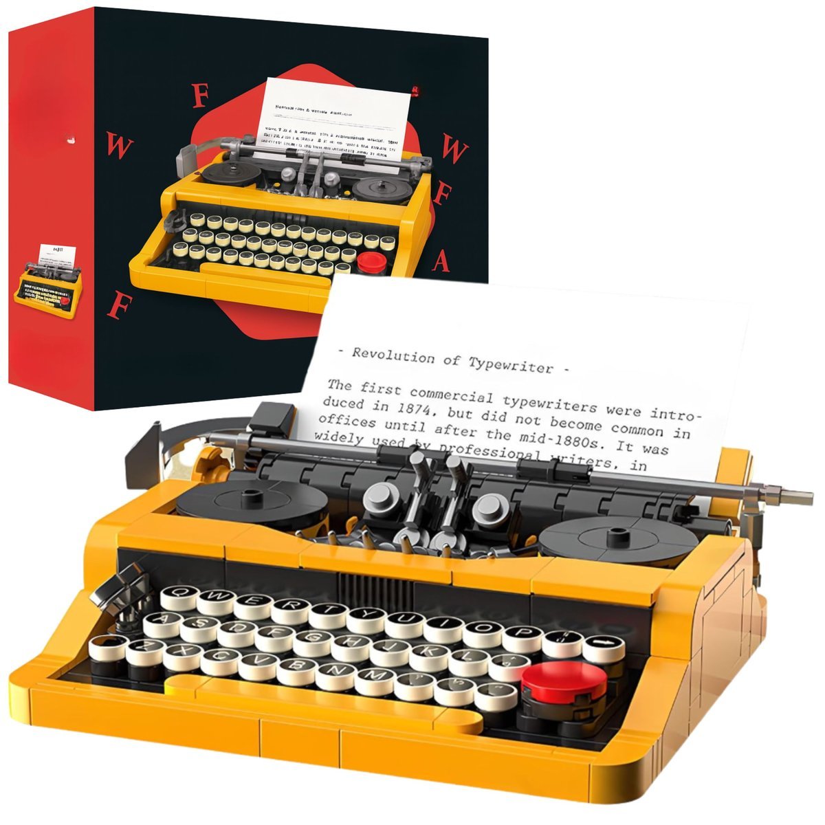 KLOCKI KONSTRUKCYJNE RETRO MECHANICZNA MASZYNA DO PISANIA VINTAGE 3D 255 EL