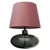 Lampy stojące - Przydymiona lampka nocna Sawa 41144116 Kaspa szklana czarna różowa - miniaturka - grafika 1