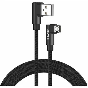 Savio Kabel USB kątowy Micro USB kątowy CL-161 1m Czarny SAVKABELCL-161 - Kable USB - miniaturka - grafika 1