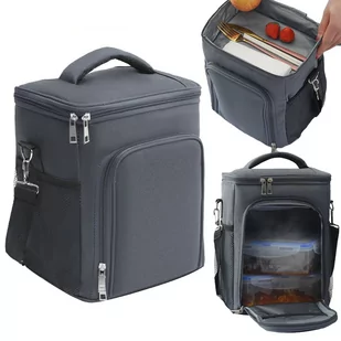 Torba Termiczna Izolowana Lodówka Lunch Box 2W1 Szary - Torby termiczne - miniaturka - grafika 1