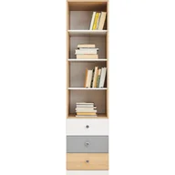 Regały - Regał PX6 Pixel Meblar Dąb Biszkoptowy, Biały Lux, Szary - miniaturka - grafika 1