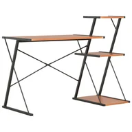 Biurka - vidaXL vidaXL Biurko z regałem, czarno-brązowe, 116 x 50 x 93 cm - miniaturka - grafika 1