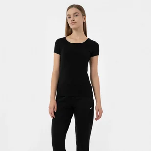 Damski t-shirt basic 4F 4FMM00TTSHF731 - czarny - Koszulki sportowe damskie - miniaturka - grafika 1