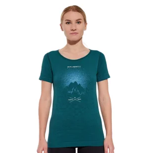 Damska koszulka Brubeck Outdoor Wool Pro SS zielony - L - Koszulki sportowe damskie - miniaturka - grafika 1