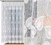 Firany - NORA firana żakardowa wzór, 023097, 400x160cm prosta (gotowa) z obszyciem - miniaturka - grafika 1