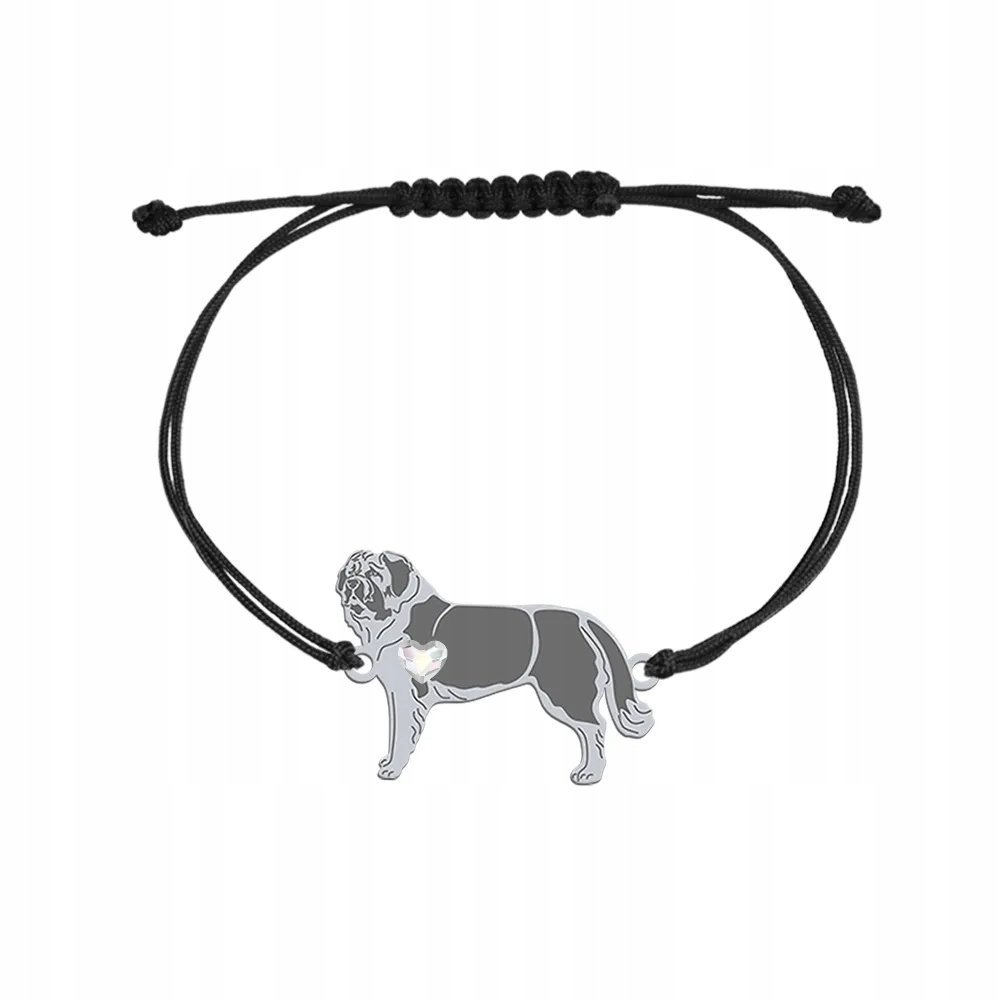 Bransoletka z psem Moskiewski Pies Stróżujący Srebro925 Prezent GRAWER
