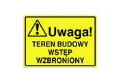 Tablice BHP - Tablica 400x195 Teren budowy - wstęp wzbroniony - miniaturka - grafika 1