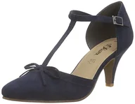 Czółenka - s.Oliver Damskie czółenka 24416, niebieski - niebieski granatowy 805-37 eu - miniaturka - grafika 1