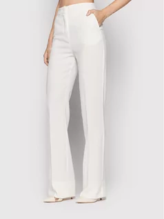Spodnie damskie - Pinko Spodnie materiałowe Litchi 1N13HU 4575 Biały Flare Fit - grafika 1