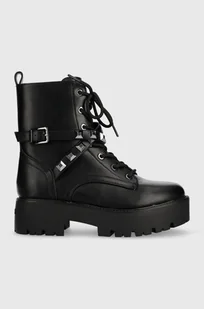 Guess workery VAIDA damskie kolor czarny na platformie FL8VDA ELE10 - Botki damskie - miniaturka - grafika 1