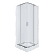 Kabiny prysznicowe - Kabina prysznicowa NAMELESS Durasan 80x80 chrom kwadratowa z brodzikiem 1szt. - miniaturka - grafika 1