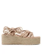 Espadryle damskie - DeeZee Espadryle RT220681 Beżowy - miniaturka - grafika 1