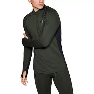 Under Armour męska koszulka z długim rękawem Coldgear 1/2 z zamkiem błyskawicznym, barokowa zieleń/czarna (310), SM - Koszulki męskie - miniaturka - grafika 1