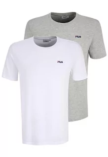 Koszulki męskie - FILA Męski t-shirt Brod Tee/Double Pack, jasny biały, szary melanż, L, Jasny biały - light Grey Melange, L - grafika 1