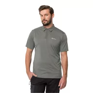 Koszulki męskie - Koszulka polo Jack Wolfskin PACK & GO POLO M gecko green - S - miniaturka - grafika 1