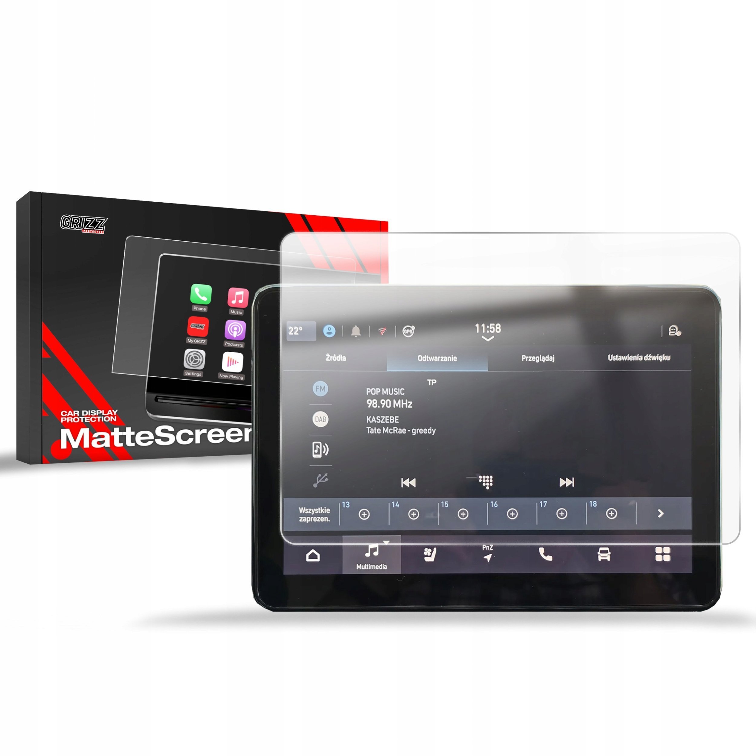GrizzGlass Folia matowa CarDisplay Protection do Peugeot E-Boxer 10