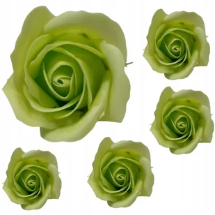 KWIATY MYDLANE róże róża z mydła główka jasna ZIELONA , limonkowa 5szt - Sztuczne kwiaty - miniaturka - grafika 1