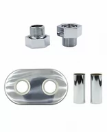 Akcesoria grzewcze - Zestaw maskujący rozeta owalna + tuleje + złączki GZ1/2 x GW3/4 chrom Twins/Unico - miniaturka - grafika 1