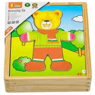 Układanki dla dzieci - VIGA Drewniana Układanka Puzzle Ubierz Misia - miniaturka - grafika 1