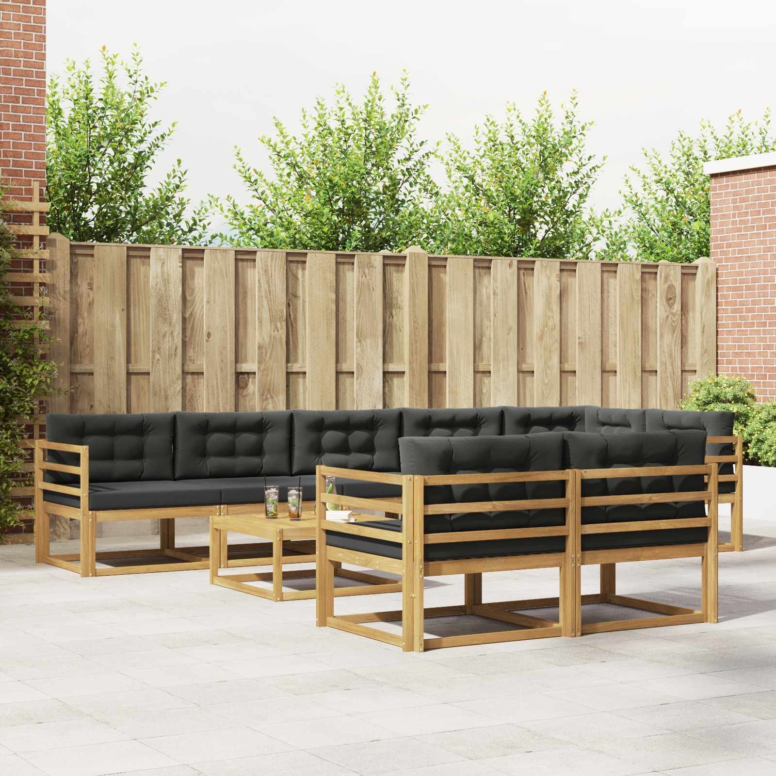 vidaXL Zestaw sof na zewnątrz 9 pcs Biały i antracyt 79 x 79 x 37 cm