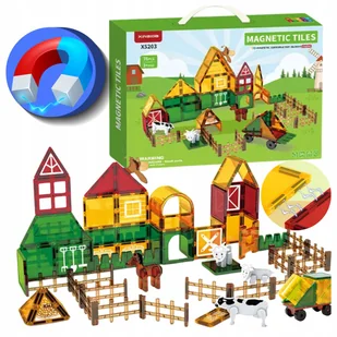Klocki Magnetyczne Konstrukcyjne Magnetic Tiles Kreatywne Farma Zwierząt 76 - Klocki - miniaturka - grafika 1