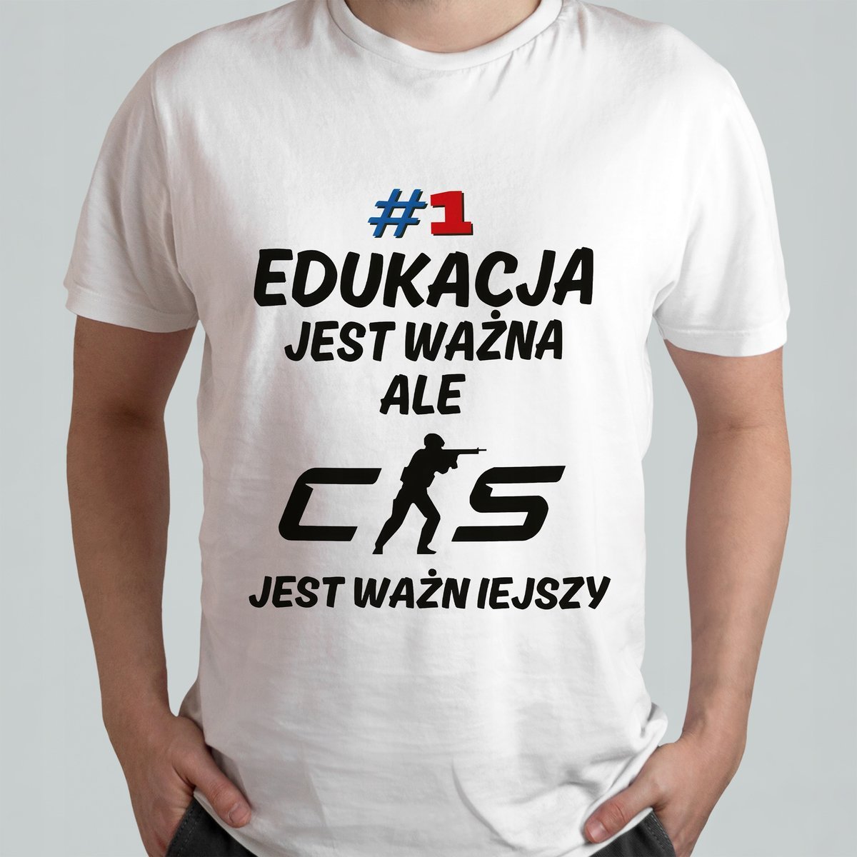 ŚWIĄTECZNA KOSZULKA MĘSKA ŚMIESZNA T-SHIRT CS GO COUNTER STRIKE r. L #27