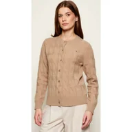 Swetry damskie - Tommy Hilfiger Wełniany kardigan Regular Fit - miniaturka - grafika 1