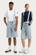 Spodnie damskie - adidas Originals ogrodniczki jeansowe Pride x Jeremy Scott kolor niebieski JY2022 - miniaturka - grafika 1