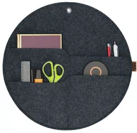 Dekoracje domu - Organizer na ścianę Kółko z kieszeniami Antracyt XL - 45 cm - miniaturka - grafika 1