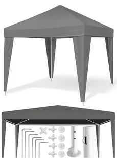 Namiot Ogrodowy Pawilon Handlowy Dach 3x3 M SZARY - Pawilony ogrodowe - miniaturka - grafika 1