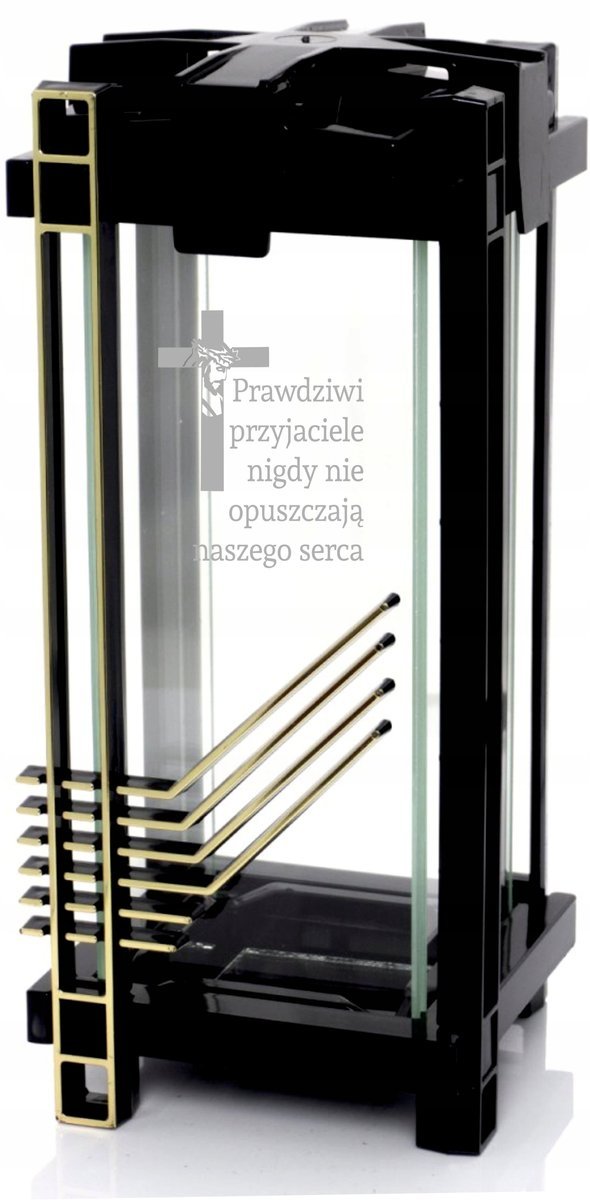 Nowoczesny Znicz Czarny Personalizowany Grawer Z NAPISEM DLA PRZYJACIELA
