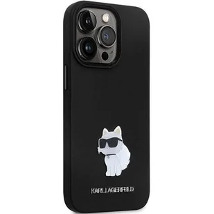 Etui Karl Lagerfeld KLHCP13XSMHCNPK na iPhone 13 Pro Max 6.7" - czarne Silicone C Metal Pin - Etui i futerały do telefonów - miniaturka - grafika 4