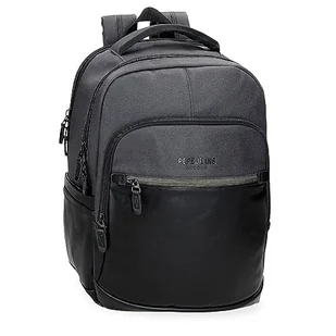 Pepe Jeans Grays Plecak na laptopa Podwójna komora 15" Czarny 30x42x14,5 cms Poliester 18,27L, czarny, Talla única, dwukomorowy plecak na laptopa - Torby na laptopy - miniaturka - grafika 1