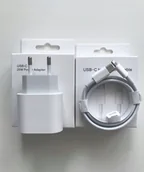 Ładowarki do telefonów - Zestaw do Ładowania IPhona X,11,12,13 Ładowarka + Kabel 1m/USBC Lightning - miniaturka - grafika 1