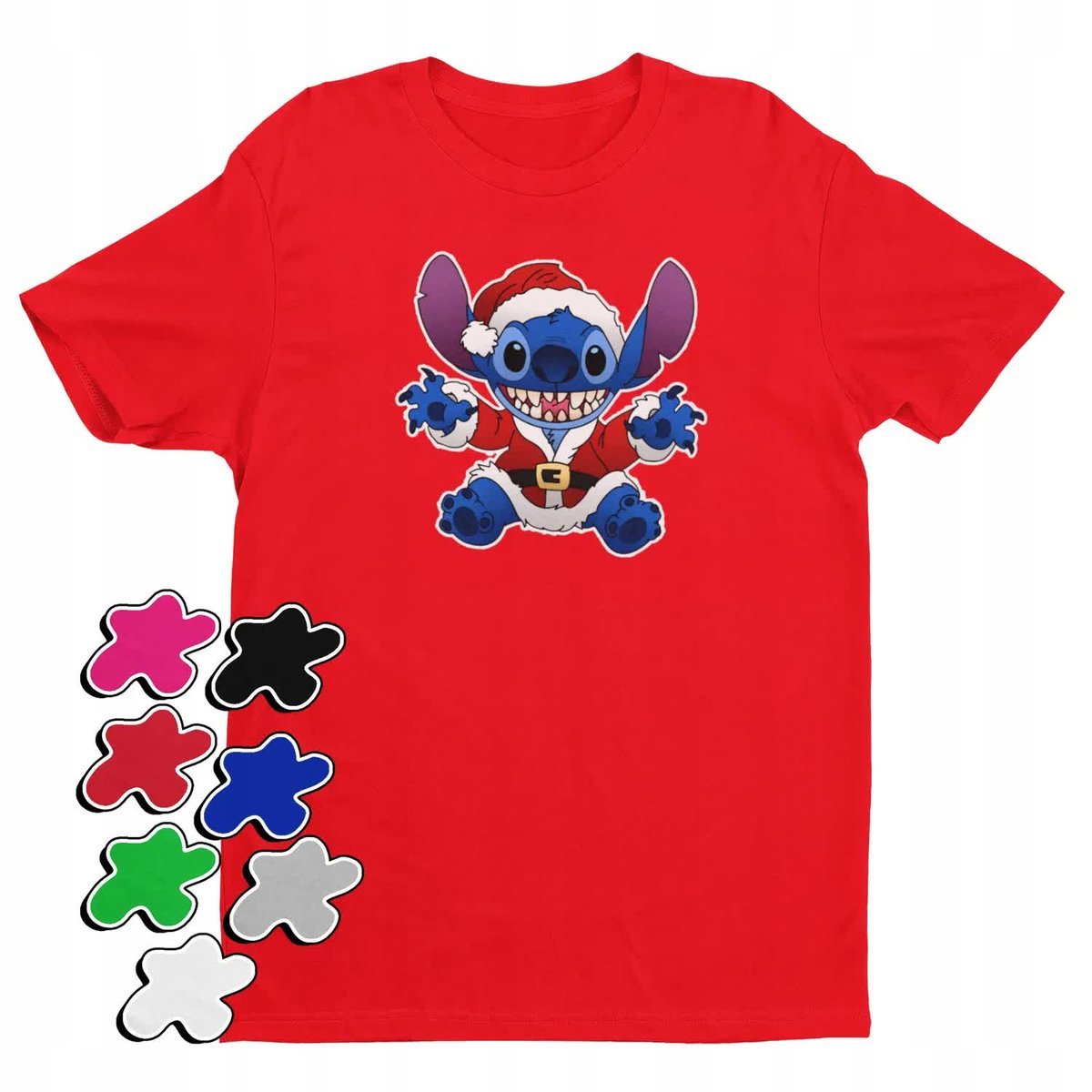 Koszulka T-Shirt Dziecięca Z Nadrukiem Stitch Święta Prezent -M 134-140