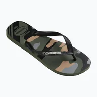 Klapki i japonki męskie - Japonki męskie Havaianas Top Camu green olive / black - miniaturka - grafika 1