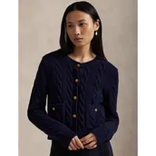 Swetry damskie - POLO RALPH LAUREN Wełniany kardigan Cable Cropped Fit z dodatkiem kaszmiru - miniaturka - grafika 1