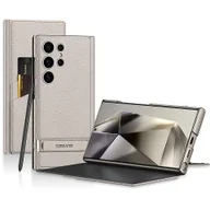 Etui i futerały do telefonów - GKK Do Samsung Galaxy S25 Ultra Etui na telefon Ukryta podpórka Skórzana klapka z uchwytem na kartę - T Wielobarwny Titanium Grey - miniaturka - grafika 1